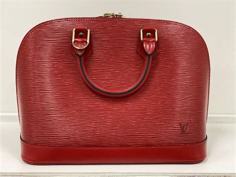 Louis Vuitton Red Epi Leather Alma Handbag