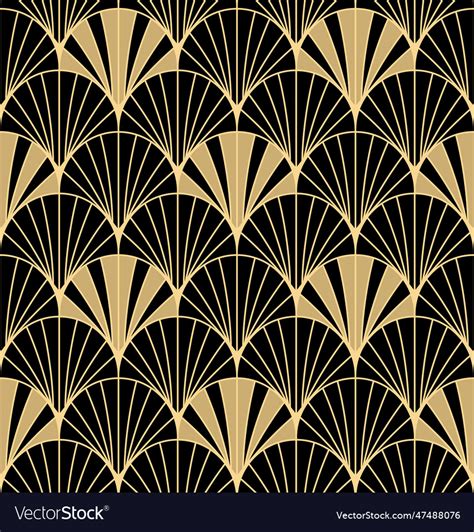 Gold And Black Artdeco Fans Royalty Free Vector Image