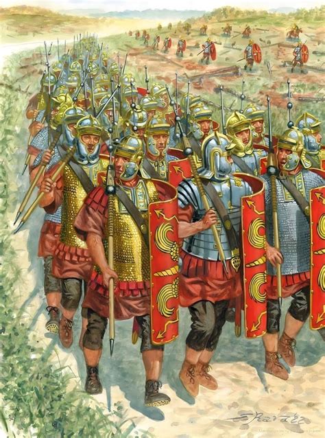 Legionnaires On The March During The Marcomannic Wars Late Nd Century