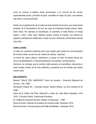 Ensayo Comida Criolla Pdf