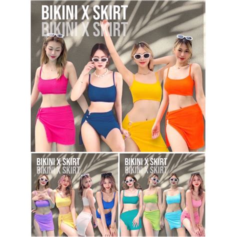 บกน ชน BIKINI กระโปรง ชดวายนำผายนยบ โบวเมลดา ปาย SHEENY Shopee Thailand