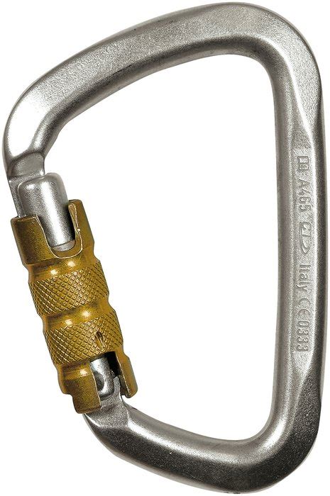 Large D Tri Lock Carabiner Steel Grube Eu