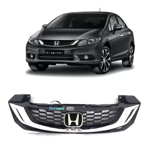 Grade Frontal Honda Civic 2015 2016 Lxr Lxs Emblema Cromado