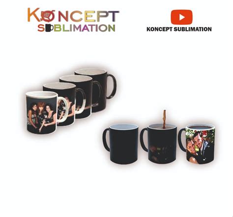 Black Round Sublimation Color Changing Magic Mugs Capacity Ml