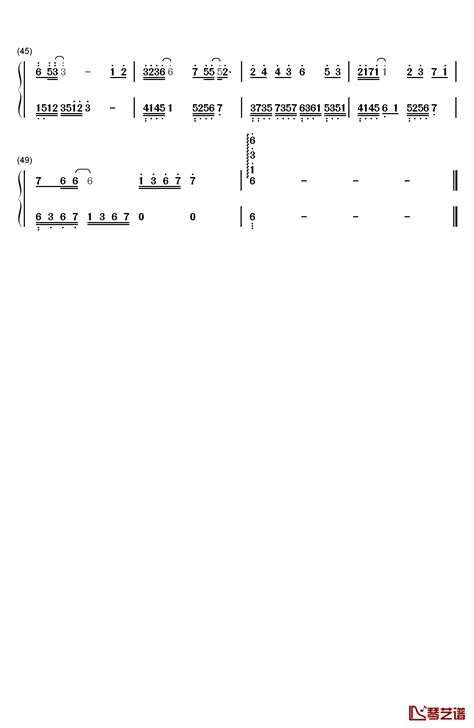 了结钢琴简谱 数字双手 董贞 简谱网