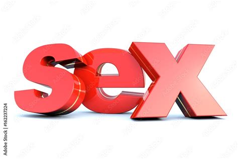 Sex Red Glossy Text On White Background Stock Illustration Adobe Stock