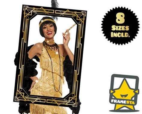 Black And Gold Art Deco Party Photo Booth Prop Frame Digital Etsy