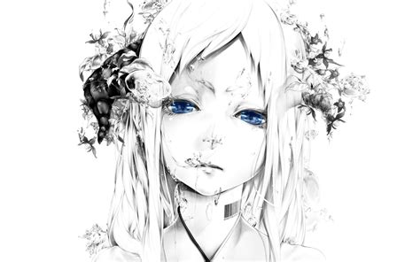 Blue eyed girl crying wallpaper - Anime wallpapers - #39336