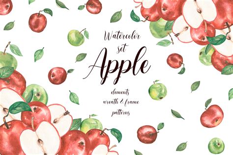 Watercolor Apple Collection - Design Cuts