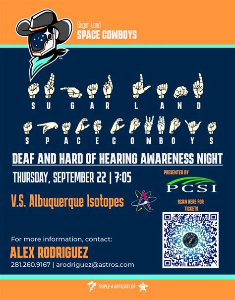 Sugar Land Space Cowboys Deaf And Hard Of Hearing Awareness Night 92222