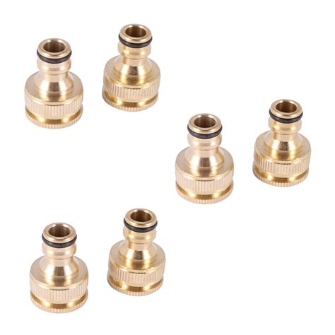 6 Pack Brass Garden Hose Hosepipe Tap Connector 1 2 Inch And 3 4 Inch 2