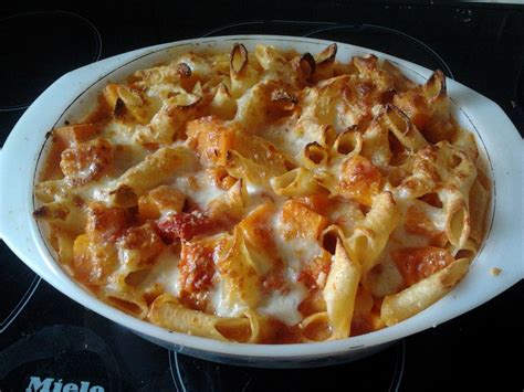 Gratin de penne à la courge butternut Recette de Gratin de penne à la