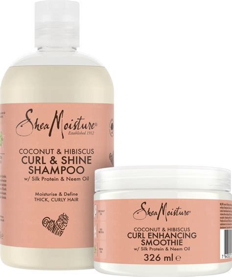 Shea Moisture Coconut And Hibiscus Geschenkset Curl And Shine Shampoo Curl Enhancing Bol