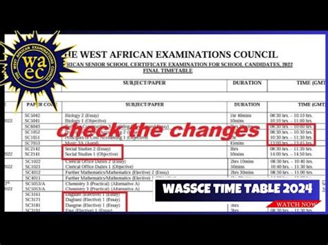 WAEC Releases A NEW WASSCE TIMETABLE 2024 Check Out The New Changes