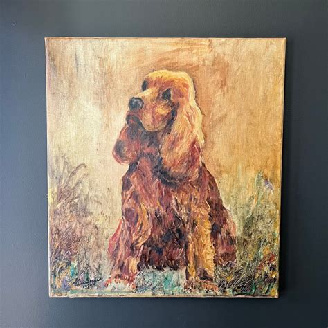 Vintage Oil Painting Pawtrait of a Lovely Cocker Spaniel – Viva Vintage