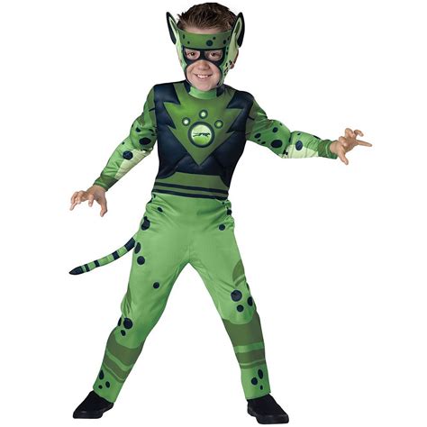 Wild Kratts Child Muscle Chest Costume Green Chris Kratt Cheetah - PartyBell.com