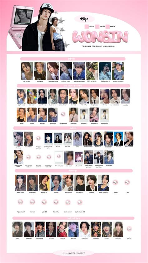 Wonbin Photocard Template Di