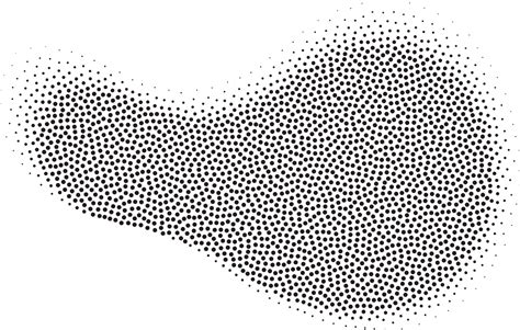 Abstract Halftone Shape With Fluid Gradient Dots Liquid Stipple Grunge