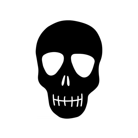 Black Silhouette Of A Skull Isolated On A White Backgroundvector