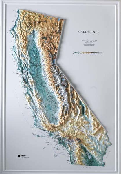 California Raised Relief Map Free Printable Maps Images