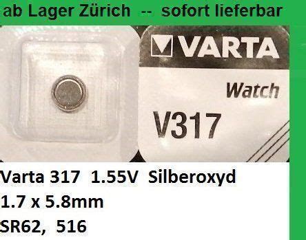 Knopfzellen Varta 317 1 55V Silberoxyd Kaufen Auf Ricardo