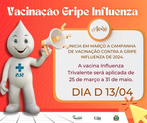 INICIA EM MARÇO A CAMPANHA DE VACINAÇÃO CONTRA A GRIPE INFLUENZA DE 2024