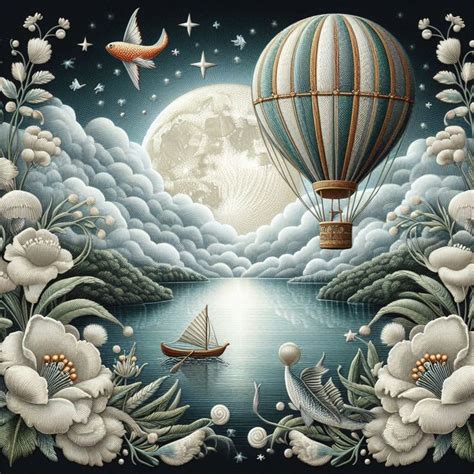 Hot Air Balloon Fantasy Art Illustrations Art Painting Painting