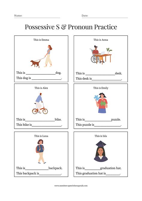 Possessive S Worksheets Speech Therapy Talk Membership