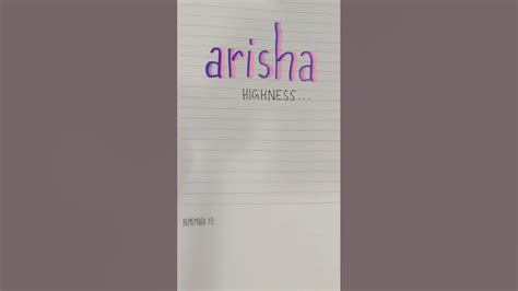 ARISHA name with meaning | Comment your name #youtube #youtubeshorts # ...