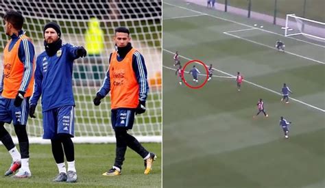 Incre Ble Golazo De Lionel Messi En El Entrenamiento De Argentina