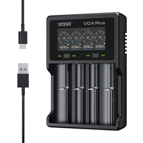 Universal Smart Bay Battery Charger Xtar Vc Plus Type C Lcd