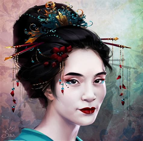 Asian Dream Art Fantasy Vera Velichko Girl Asian Face Portrait Geisha Hd Wallpaper Peakpx