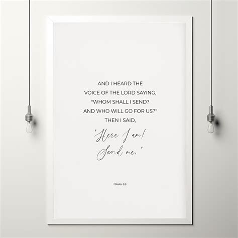 Isaiah 68 Here I Am Send Me Minimalist Bible Verse Poster Wall Art Mo