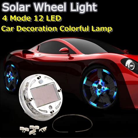 Modes Led Car Auto Solar Energy Flash Wheel Tire Rim Light Lamp