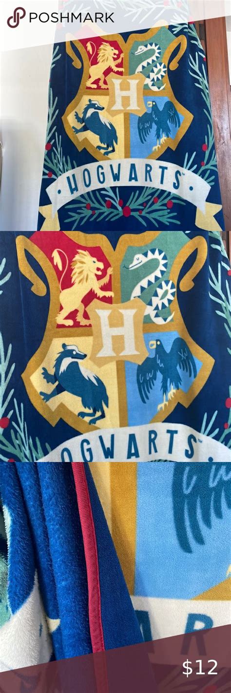 Noble Collection Hogwarts Holiday Blanket Harry Potter Hogwarts Harry