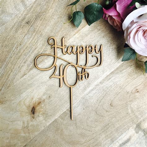 Happy 40th Birthday Cake Topper 40th Topper Cake Decoration