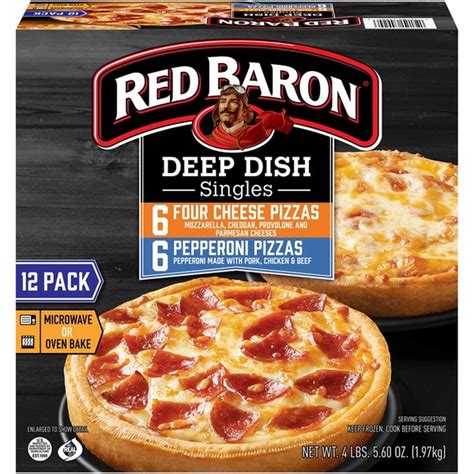 Red Baron Deep Dish Singles Four Cheese Pepperoni Pizzas Variety Pack