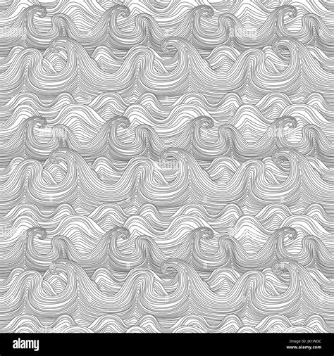 Seamless Wavy Pattern Vector Illustration Pattern Wave River Vector Ocean Wallpaper Ornament