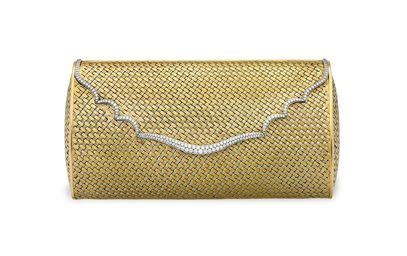 A DIAMOND, GOLD AND PLATINUM EVENING BAG | Gold handbags, Bags, Evening bags