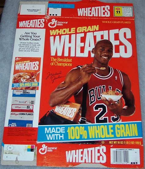 1992 Michael Jordan Bag On Shoulder Eating Cereal Wheaties Box