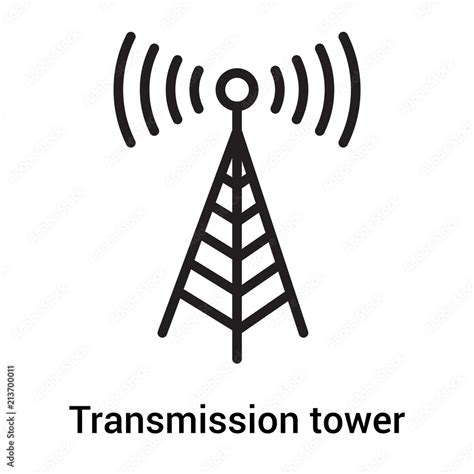 Transmission Tower Icon Vector Sign And Symbol Isolated On White