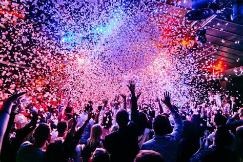 Concert Crowd Confetti Dancing Lights Editorial Stock Photo Image Of