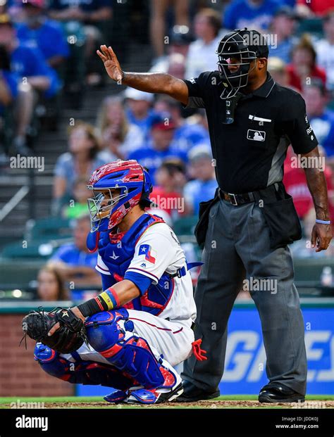 June 16th 2017 Texas Rangers Catcher Robinson Chirinos 61 In Action