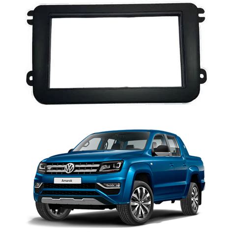 Moldura Volkswagen Amarok A Polegadas Din Preto Fosco