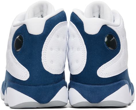 Nike Jordan White And Blue Air Jordan 13 Retro Sneakers Nike Jordan Brand