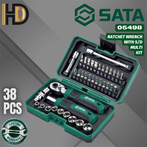 SATA 38 Pcs Ratchet Wrench With Screwdriver Multi Kits Set SATA