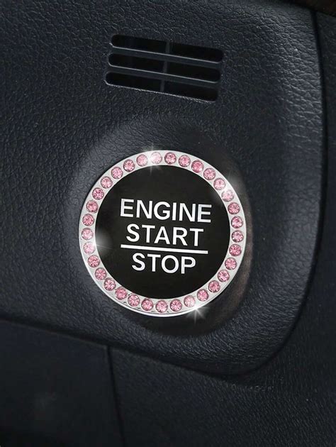 Pc White Color Car Crystal Rhinestone Engine Start Button Decorative