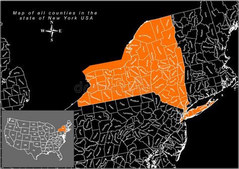 Tinha Um Belo Mapa De Todos Os Condados No Estado De Nova York Eua