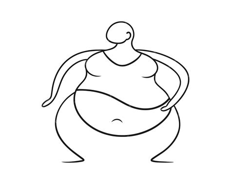 Premium Vector Fat Woman Continuous Line Art Drawing Vector Illustration On White Background