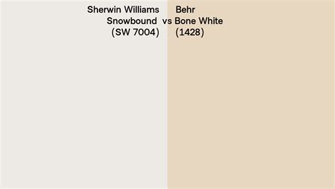 Sherwin Williams Snowbound Sw 7004 Vs Behr Bone White 1428 Side By